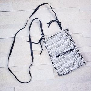 NEW JAREL ZHANG Black‎ Leather Pouch Mobile Bag SMALL Authentic Lightweight